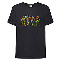 Футболка детская Черепашки ниндзя (Mutant Ninja Turtles07) черная, размер 98-104-116-128-140-152-164 см