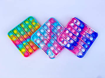 Pop It Поп іт Пупырка ЯКІСНА іграшка з бульбашками антистрес райдужний кекс (панкейк)