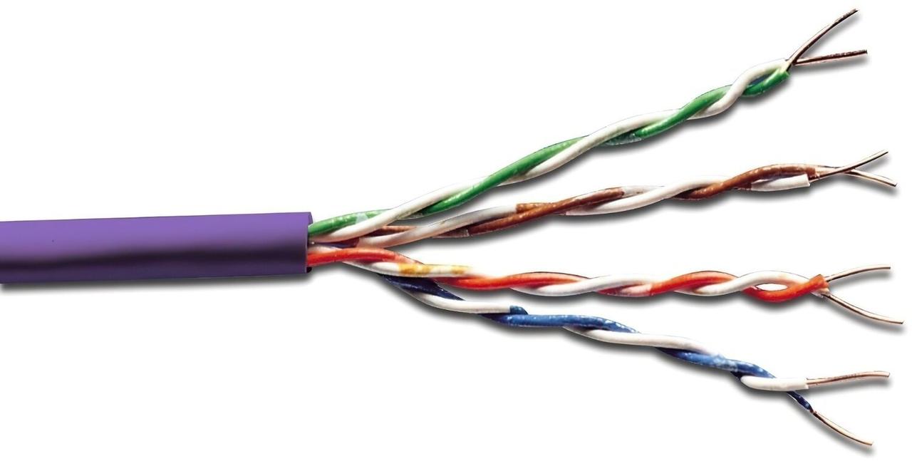 Кабель UTP кат.6, LSZH, 4 пари,24AWG, 305м, фіолетовий