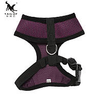 Шлейка БРЕНД Tail up / TAILUP для кошек и собак ортопедическая, летний вариант, с кольцом для ремня Фиолетовая с черной каймой S