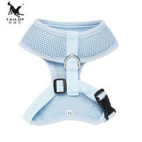 Шлейка БРЕНД Tail up / TAILUP для кошек и собак ортопедическая, летний вариант, с кольцом для ремня голубой S