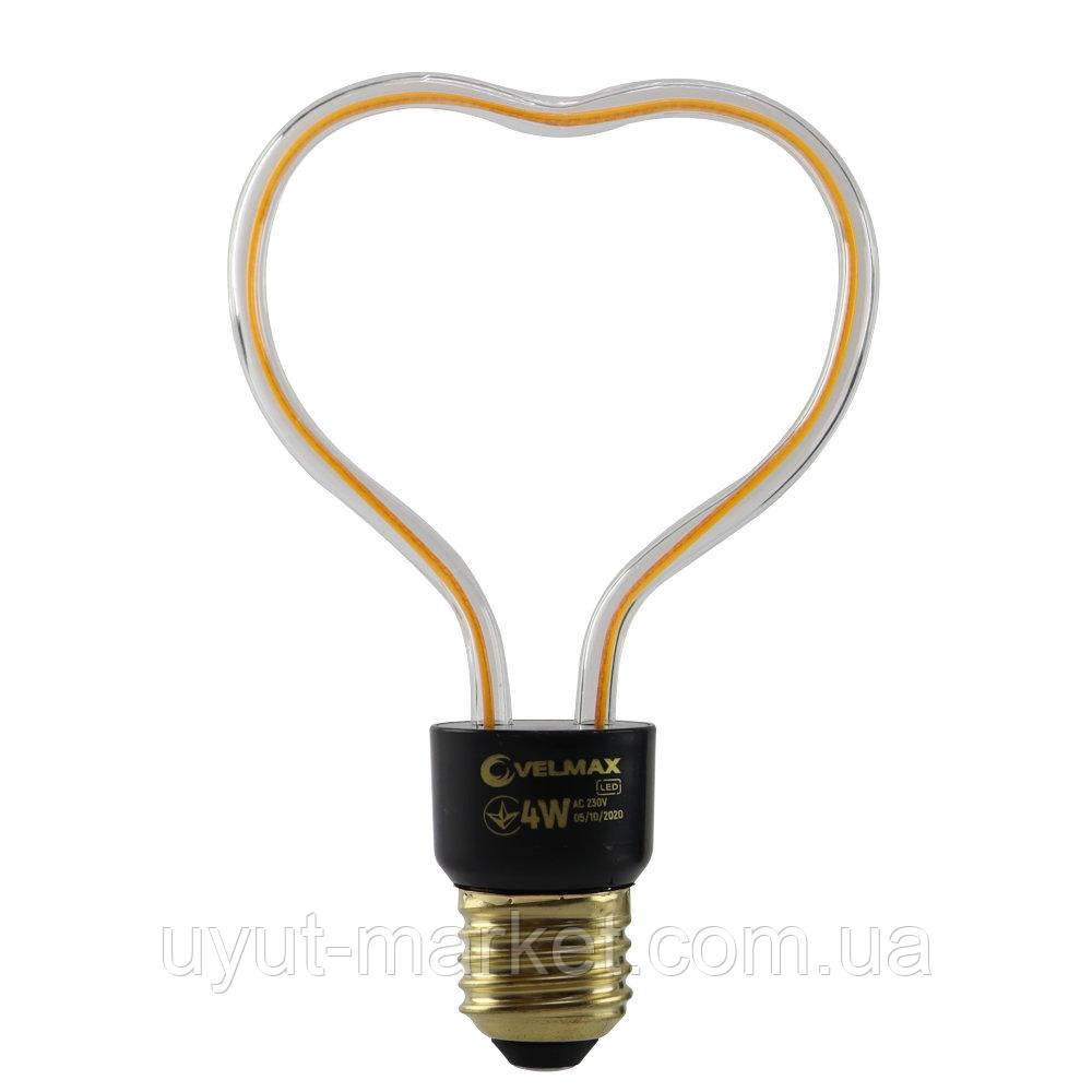 Світлодіодна лампа Filament-Decor-Серце, 4Вт, E27, 2700K, 260Lm