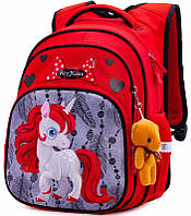 Школьный рюкзак для девочки в 1-4 класс ортопедическая спинка Пони Единорог SkyName R3-233
