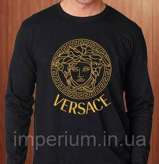 Світшот з золотим логотипом Versace | чорна кофта версаче, фото 1