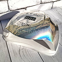 Лампа для маникюра и педикюра LED + UV, сушка для гель-лака, ногтей Sun X 54 W зеркальная
