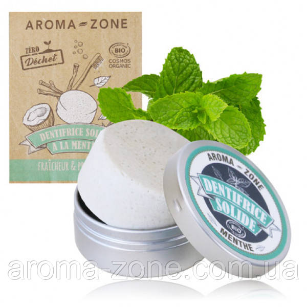 Органічна тверда зубна паста з м'ятою, 20 г (алюмінієва коробка)