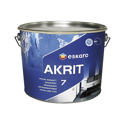 Миюча фарба для стін і стелі Eskaro Akrit 7 9.5 л, фото 1