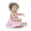 Силіконова лялька пупс для дівчаток Reborn Doll Дівчинка Настенька 57 см Колекційна вінілова Kukla реборн як, фото 2