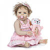Силіконова лялька пупс для дівчаток Reborn Doll Дівчинка Настенька 57 см Колекційна вінілова Kukla реборн як, фото 7