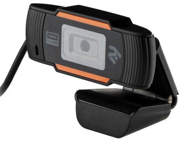 Веб-камера FullHD 2E 2E-WCFHD USB мікрофон чорн.+помаран. нова