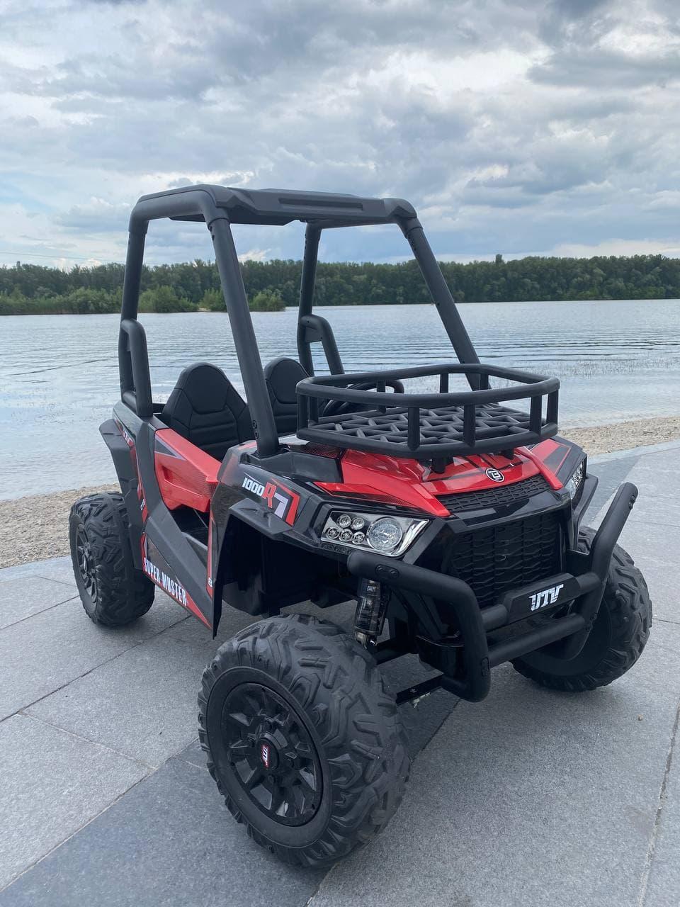 Дитячий електромобіль Джип JS 360 EBLR-3, BUGGY, 2 мотора по 200 Вт, Шкіряний салон, червоний, фото 1