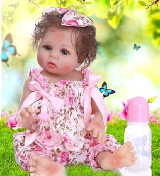 Силіконова лялька пупс для дівчаток Reborn Doll з аксесуарами Дівчинка Регіна 47см Колекційна вінілова лялька