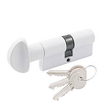 Дверной цилиндр ( сердцевина ) Cortellezzi Primo 117F 30*30мм ключ/поворотник WHITE Белый матовый