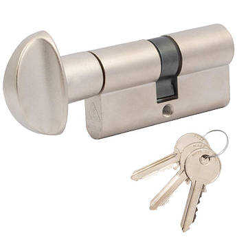 Дверний циліндр (серцевина) Cortellezzi Primo 117F 30*30мм ключ/поворотник NO Нікель матовий
