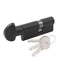 Дверной цилиндр ( сердцевина ) Cortellezzi Primo 117F 40*30 ключ/поворотник BLACK Чёрный матовый