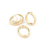 Рамка для намистини Finding Овальна Золотистий Цинковий сплав Підходить для намистин 8 мм 16 мм x 12 мм