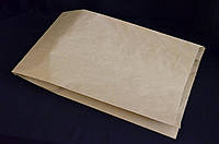 Бумажный пакет для хлеба макси 430х250х80 (бурый крафт), крафт пакет большой, крафтовый пакет