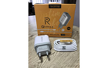 Мережевий зарядний пристрій Realme R202 кабель Type-C - USB 18W QC3.0 Швидка зарядка Швидка зарядка, фото 2
