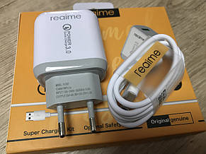 Мережевий зарядний пристрій Realme R202 кабель Type-C - USB 18W QC3.0 Швидка зарядка Швидка зарядка, фото 2