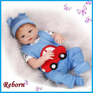 Силіконова лялька пупс Reborn Doll Хлопчик Єгорка 57 см Колекційна вінілова лялька новонароджене немовля