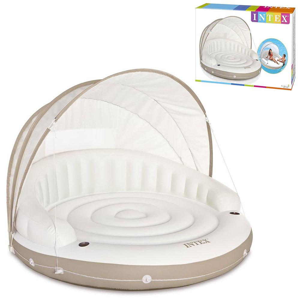 Матрац Intex 58292 надувний 199 х 150 х 193 см з навісом, фото 1