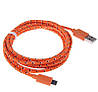 Тканинний кабель Micro USB шнур - USB 1 метра різні кольори, фото 8