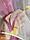 Тюль із вертикальними смужками рожевого кольору та візерунком "Кали", фото 7