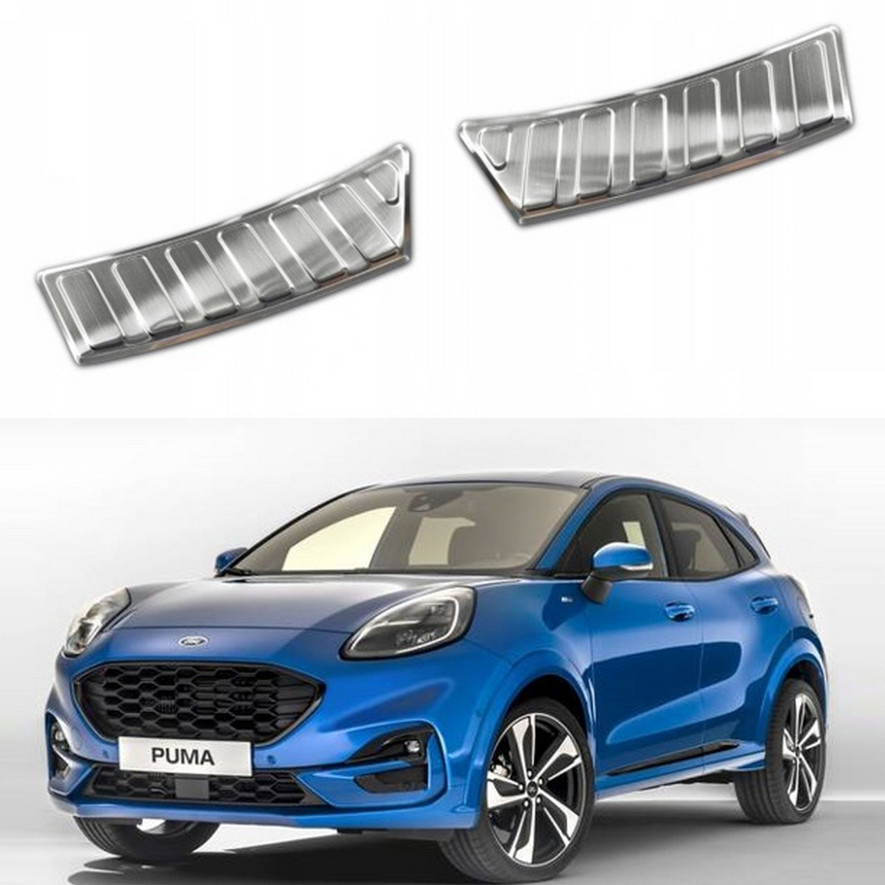 Захисні накладки на задньому бампері для Ford Puma 2019+ /нерж.сталь/