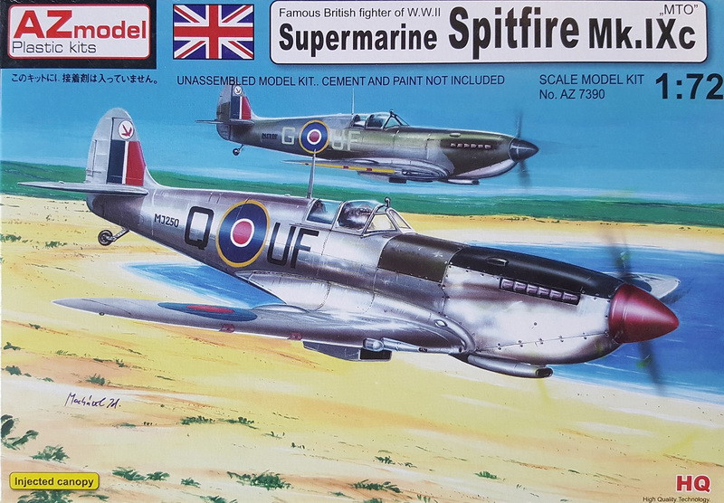Пластикова модель 1/72 AZ model 7390 британський винищувач Supermarine Spitfire Mk.IXc MTO, фото 1