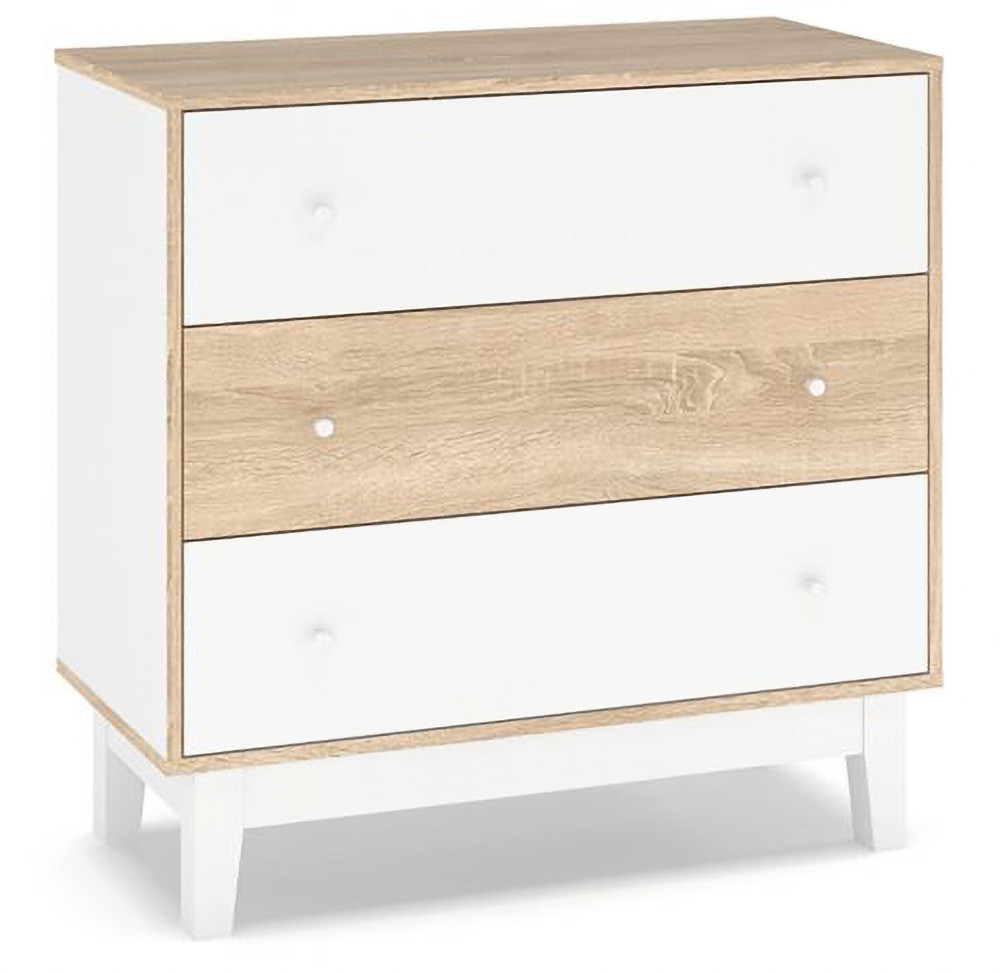 Глорія Комод 3Ш Меблі Сервіс Дуб самоа + Білий (90х44х88.4 см), БЕЗПЛАТНА доставка в крапку видавці Rozetka
