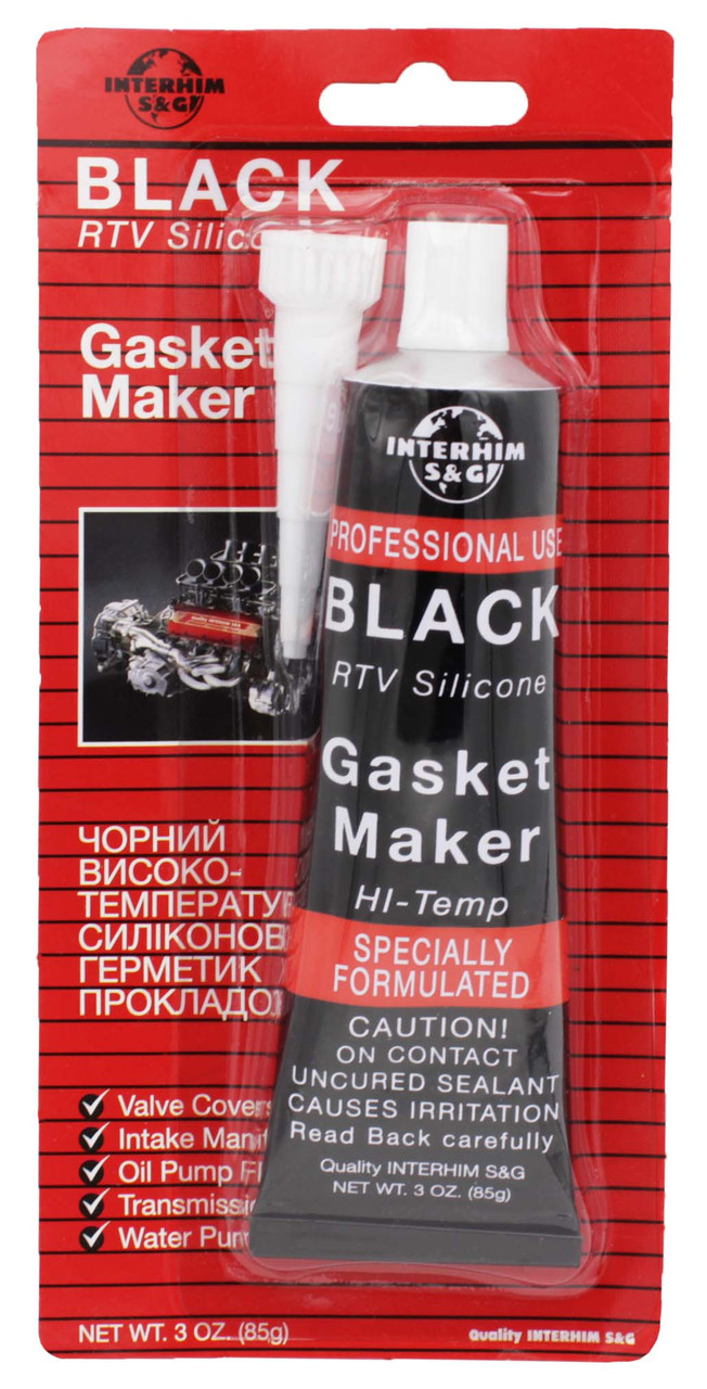 Герметик силікон Gasket Maker BLACK чорний 85гр. Interhim S&G