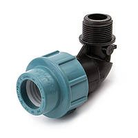 Коліно затискне зовнішня різь 20х1/2" ПНД Santehplast Україна