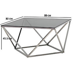 Журнальний стіл Vetro Mebel CP-1 тонований на хромованому каркасі срібного кольору