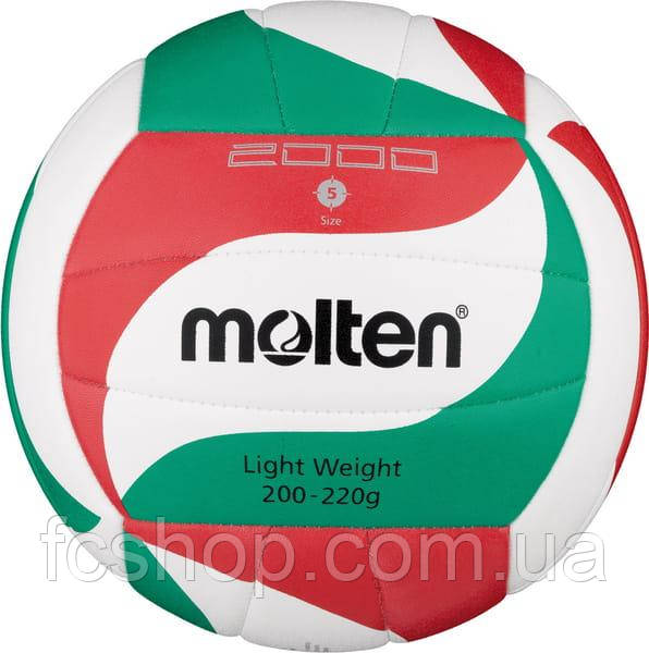 М'яч волейбольний MOLTEN No5 V5M2000 Light, Зелений, Розмір (EU) — 5, фото 1