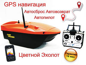 Кораблик для прикорму Carp Cruiser boat OF7-CWL-GPS Автопілот GPS навігація кольорового лунота