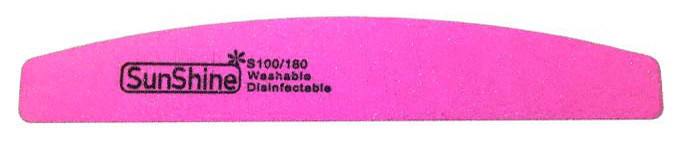 Баф для нігтів напівкруглий 100/180 рожевий, фото 1