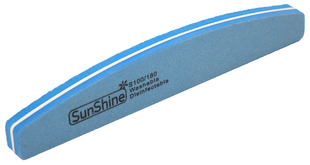 Баф для нігтів напівкруглий синій 100/180, фото 1