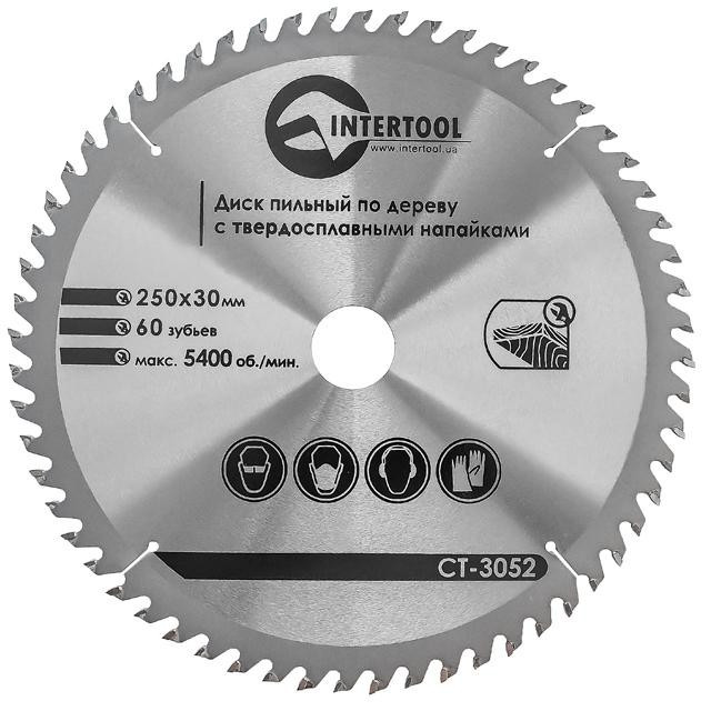 Диск пильний по дереву з твердосплавними напайками INTERTOOL CT-3052