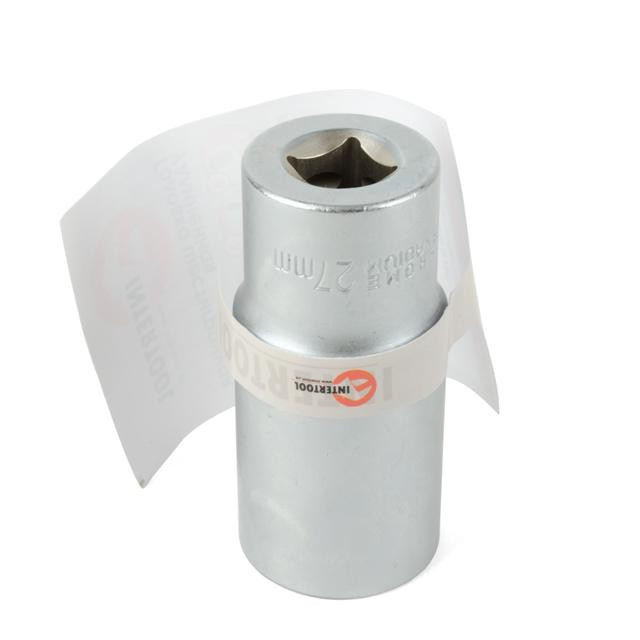 Голівка шестигранна подовжена 1/2", 27мм*78мм, Хром-Ванадиум INTERTOOL ET-0127 mg