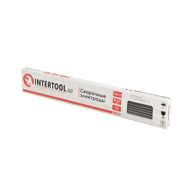 Електроди зварювальні, Ø 4 мм, уп. 2,5 кг. INTERTOOL EW-0425, фото 1