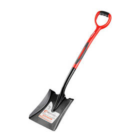 Лопата совкова, ручка з фібергласу, 238х282х1050 мм INTERTOOL FT-2014, Будівельна лопата Інтертул