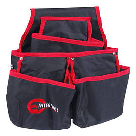 Сумка поясна слесарно-будівельна, 4 кишені, поліестер INTERTOOL SP-1031, Сумка для роботи на будівництві