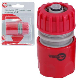 Конектор 1/2" з аквостопом для шлангу 1/2" INTERTOOL GE-1019
