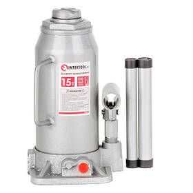 Домкрат INTERTOOL GT0027,Гідравлічний пляшковий домкрат, 15 тонн, Домкрат "стовпчик" ,Домкрат одноштоковий 15 т.