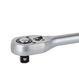 Рукоятка з храповим механізмом на 72 зуба 1/2 ", Cr-v. INTERTOOL HT-2126, фото 6