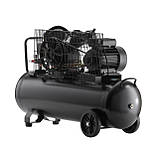 Компресор 100 л, 3 кВт, 220 В, 8 атм, 500 л/хв, 2 циліндра INTERTOOL PT-0014 mg, фото 4