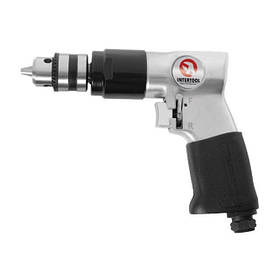 Пневматична дрель з реверсом, патрон 1,5-10 мм, 3/8" INTERTOOL PT-0902, Дрель для ремонту та будівництва