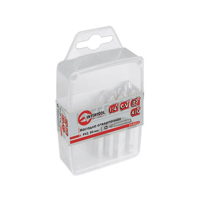 Комплект викруткових насадок 4 мм 1/4" x 50 мм INTERTOOL VT-0034 mg, фото 1