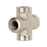 З'єднання хрестове зі внутрішньою різьбою 1/4" INTERTOOL PT-1864, фото 3