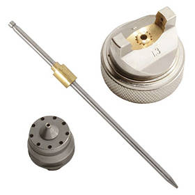 Комплект форсунки 1.3 мм для фарбопульта HVLP PT-0102 (дюза, повітронна головка, голка) INTERTOOL PT-2000